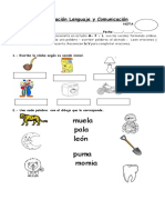 Evaluacion Consonantes M y L P Primero B