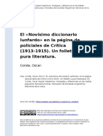 El Novisimo Diccionario Lunfardo en La Pagina de Policiales de Critica (1913-1915) .