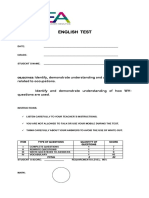 English Test WH Questions