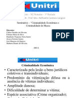 Apresentação - Criminalidade Econômica e Criminalidade de Massa