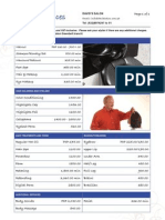 David Salon Services Price List 2010