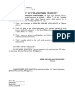 Affdavit of Paraphernal Property