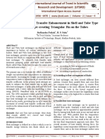 CFD Analysis of Heat Transfer Enhancement in Shell and Tube Type Heat Exchanger Creating Triangular Fin On The Tubes