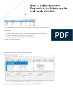 How To Define Resource Productivity in Primavera P6 and Create