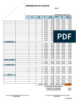 Reembolso de Gastos: Fact. #Descripción Fecha SUB Total IVA % Total Factura Fuente 1% IVA 12% Total A Recibir