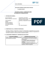 Silabo de Instalación y Configuración de Redes de Comunicación