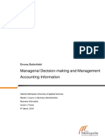 Managerial Decision-Making and Management Accounting Information