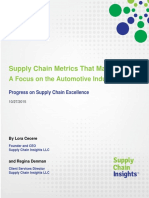 Supply Chain Metrics That Matter:: A Focus On The Automotive Industry - 2015