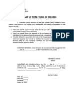 Affidavit of Non-Filing of Income: Republic of The Philippines) Trece Martires City, Cavite) S.S