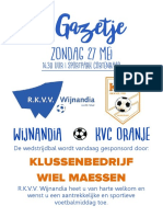 RKVV Wijnandia - KVC Oranje