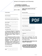 Work Rights Check Form