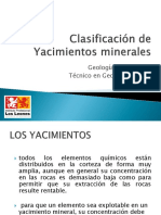 Clasificación de Yacimientos Minerales