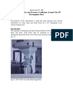 Exp6 Air Flow Velocity and Pressure Coefficient Around The 90o Rectangular Duct