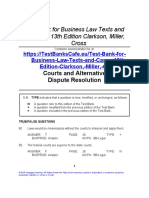 Test Bank For Business Law Texts and Cases 13th Edition Clarkson, Miller, Cross