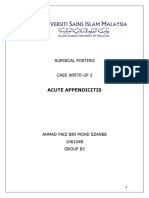 Acute Appendicitis: Surgical Posting