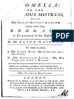 1729 - Eliza Haywood - Cleomelia, or The Generous Mistress. Being The Secret History of A Lady Lately Arriv'd From Bengall