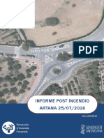 Informe Post Incendio Forestal Artana 25/06/2016