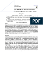 Effect of Cassava Mill Effluents On Haematological and Biochemical Characteristics of Adult African Catfish (Clarias