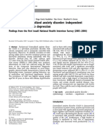 Correlates of Generalized Anxiety Disorder: Independent of Co-Morbidity With Depression