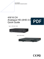 Analogue HD (AHD2.0) DVR - Quick Guide