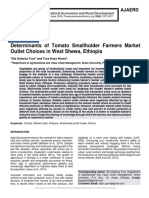 Determinants of Tomato Smallholder Farmers Market Outlet Choices in West Shewa, Ethiopia