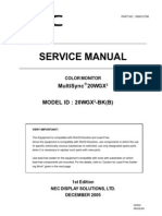 SERVICE MANUAL COLOR MONITOR NEC MultiSync 20WGX2 MODEL ID: 20WGX2-BK (B)