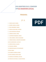 Alumnos Admitidos Comedor Por Transporte Oficial