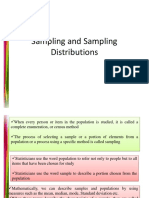 Sampling and Sampling Distributions