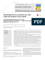 Relationship Between Gestational Age, Birth Weight and Deciduous Tooth Eruption