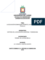 La Educación Dominicana Durante La Dictadura de Trujillo