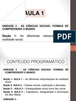 Aula 1 - As Diferentes Interpretações Da Realidade Social