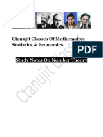 Ctanujit Classes of Mathematics Statistics & Economics: Study Notes On Number Theory