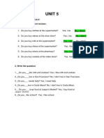 Unit 5: Page 58 Exercises: D, E, F. 1. Bubble in The Correct Answer