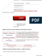 English Literature Important Question-Answers (Objective Type) TeachMatters