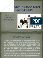 Especiación y Mecanismos de Especiación2