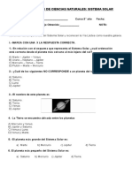 Prueba N°1 Sistema Solar 3°