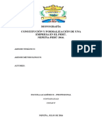 Constitucion y Formalizacion de Una Empresa en El Peru