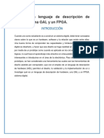 Que Es Un Lenguaje Descriptivo de Hardware, Una GAL y Un FPGA