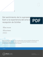 Lo Sublime. Del Sentimiento de Lo Suprasensible en Kant A La Experiencia de L Arte en La Recepción de Schiller