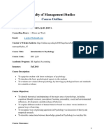 Course Outline Format Psychology