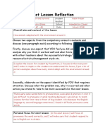 Adaptation Post Lesson Reflection