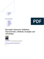 Descriptive Research: Definition, Characteristics, Methods, Examples and Advantages