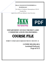 Course File: Department of Electronics and Communication Engineering