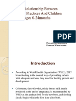 The Relationship Between Feeding Practices and Children Ages 0-24months