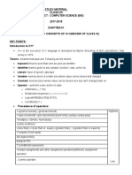 Study Material Class-Xii Subject: Computer Science (083) 2017-2018 Basic Concepts of C++ (Review of Class Xi) Key Points: Introduction To C++