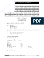 Answer Key: Hints & Solutions (Year-2011)