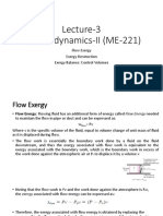 Lecture-3 Thermodynamics-II (ME-221) : Flow Exergy Exergy Destruction Exergy Balance: Control Volumes