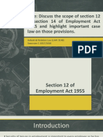 Section 12 & 14 Employment Act 1955