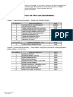 Resultado Prova Desempenho