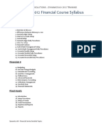 Dynamics AX 2012 Financial Course Syllabus: Financials I